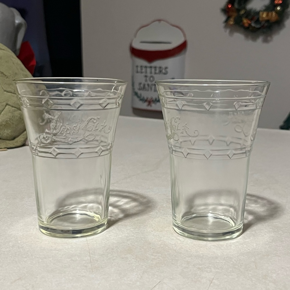 Vintage Pepsi Cola glasses set of 2